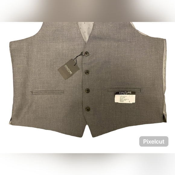 Couture 1910 Classic Fit Men's Gray Suit Stretch Vest Size L - Picture 3 of 9